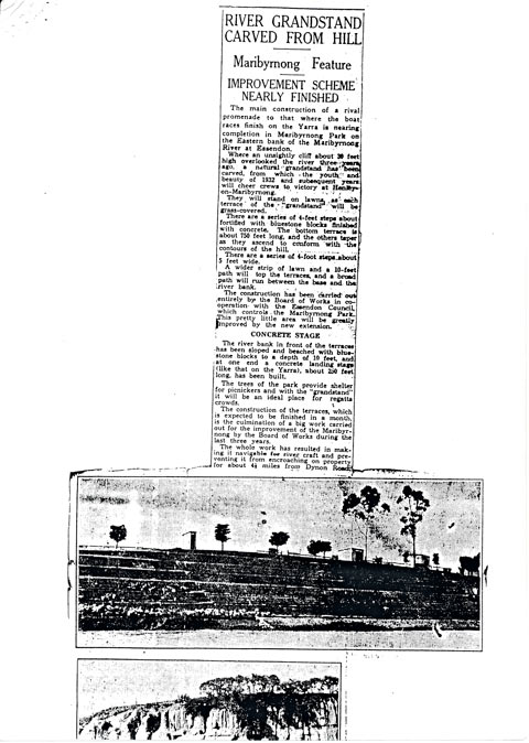 newspaper article about the 1932 river improvements